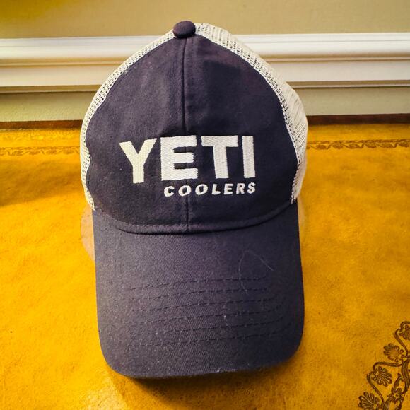 YETI Coolers Mesh Snapback Bad=seball Hat Cap Adjustable Blue White - Picture 2 of 10